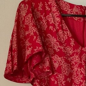 Red Dress with Floral Pattern